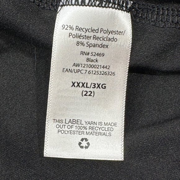 Athletic Works Women's Size XXXL 22 Tee Shirt Stretch V-Neck Short Sleeve Black - Picture 6 of 13